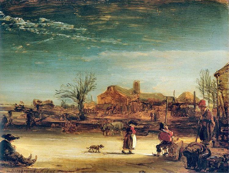 Rembrandt Peale Winter landscape Spain oil painting art